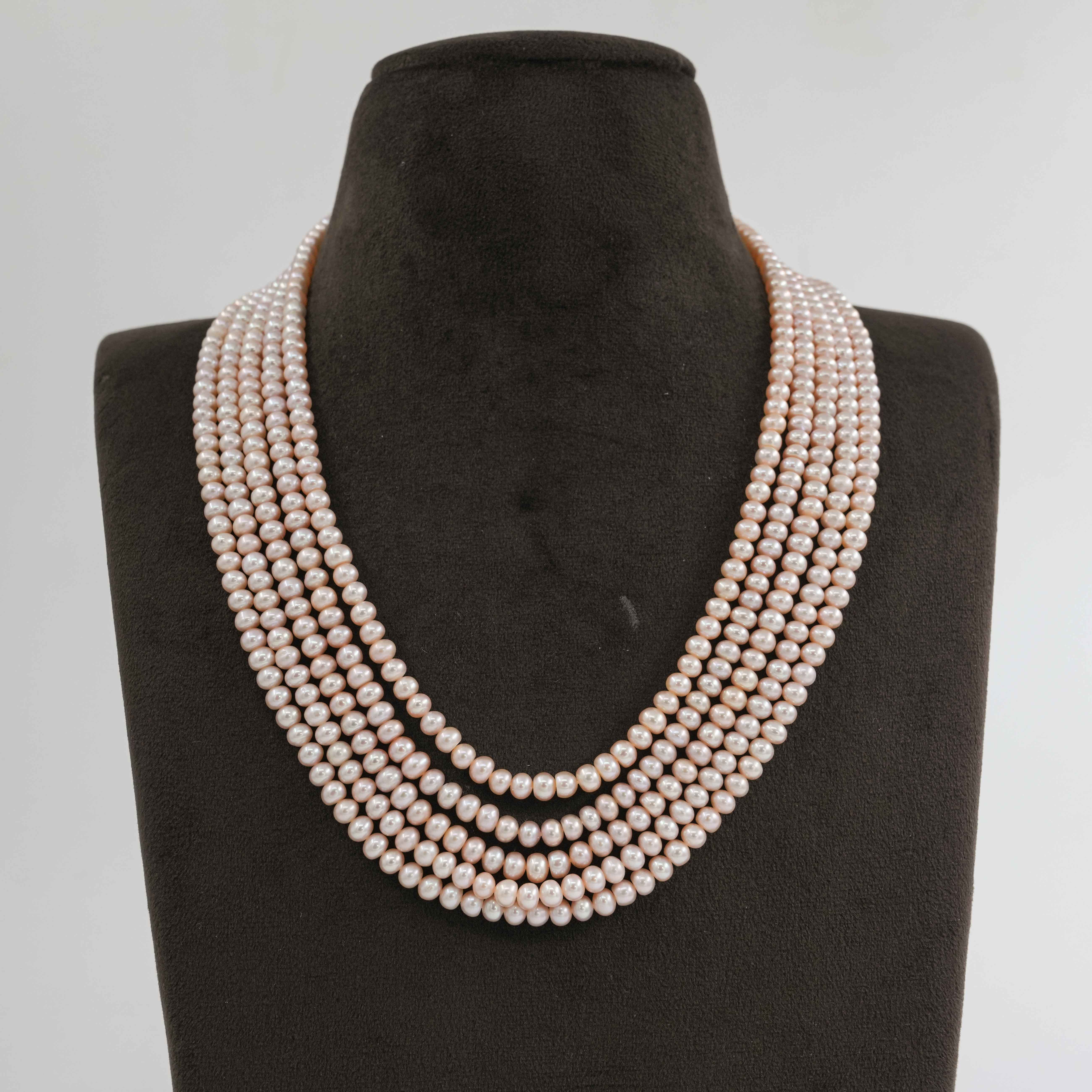The Pearl Atelier by Kabra Pearls - Half round peach Pearl necklace